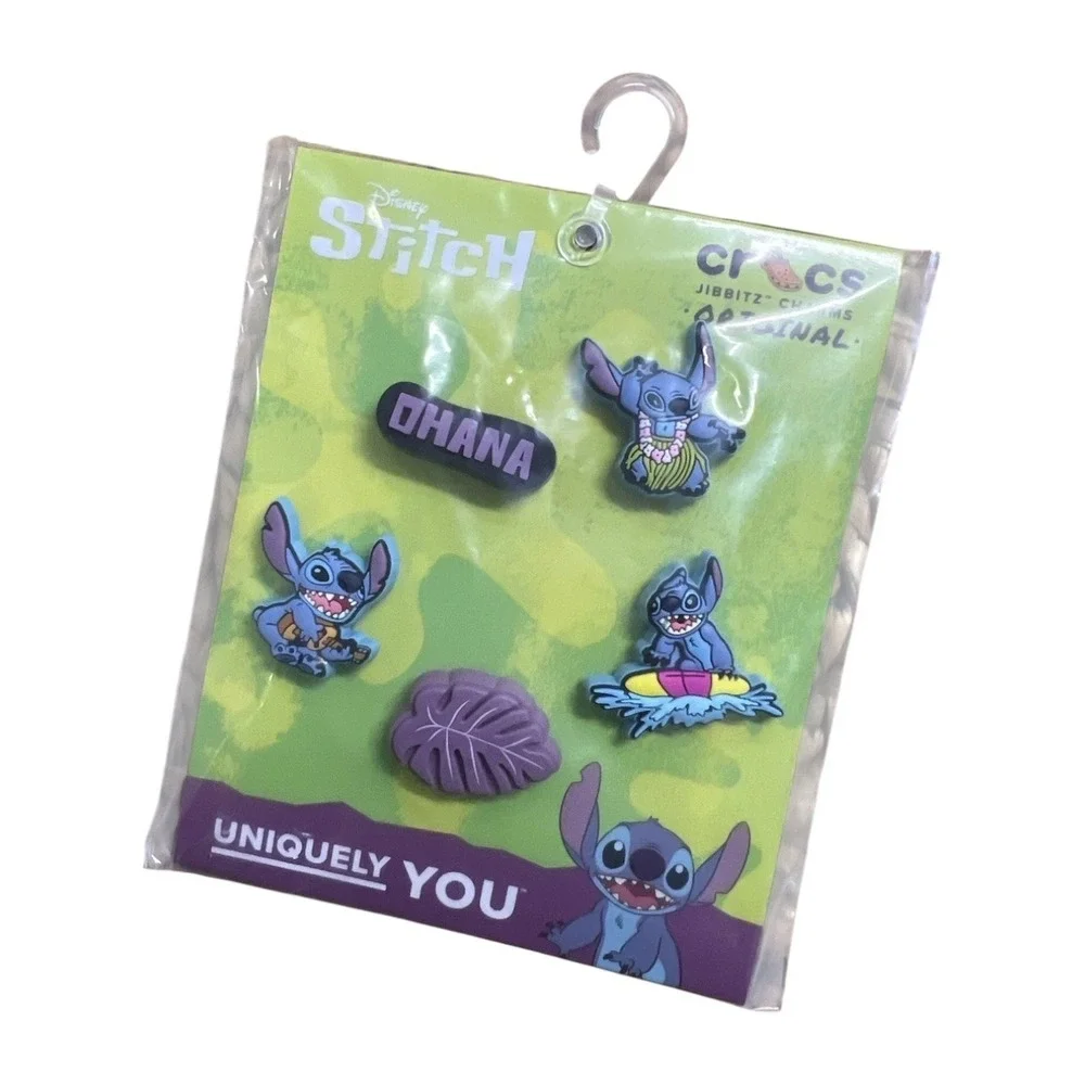 Crocs Jibbitz Disney Stitch Tropical 5-Pack Shoe Charms- NEW! Free Fast Shipping